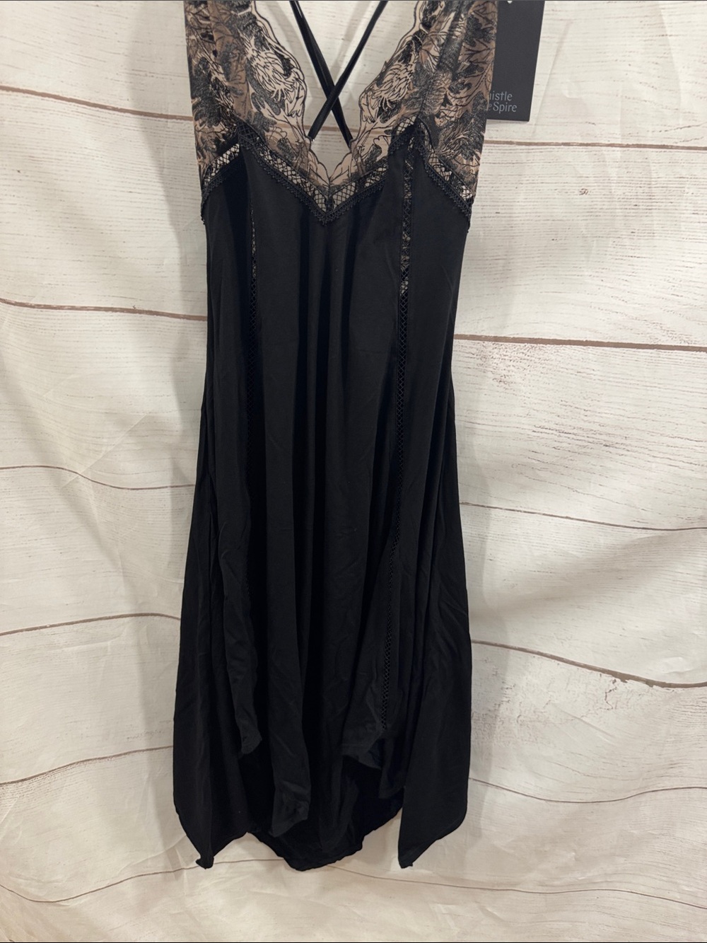 NEW Thistle and Spire Black Briar Slip Dress with Lace Bodice Medium - Picture 6 of 8